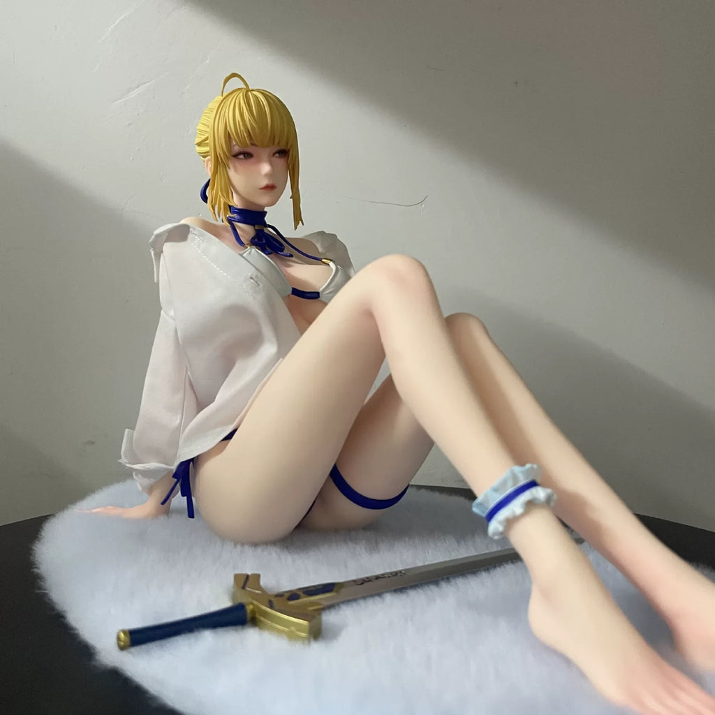 Anime Figure Saber Artoria Pendragon Sexy Gk Resin Statue Desktop Ornament For Adult Anime Fans Collection Display