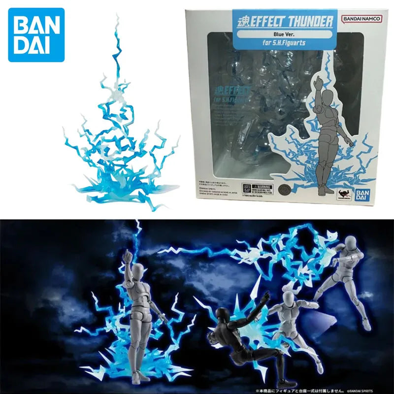 In Stock Bandai Original SHF Soul EFFECT Blue Lightning Effects Accessories Special Effects Anime Action Figures Toys Gifts