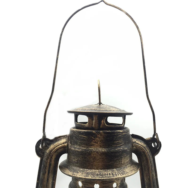 31cm retro kerosene lamp horse lamp Mediterranean style retro decorative lamp camping lamp hanging lamp bronze color