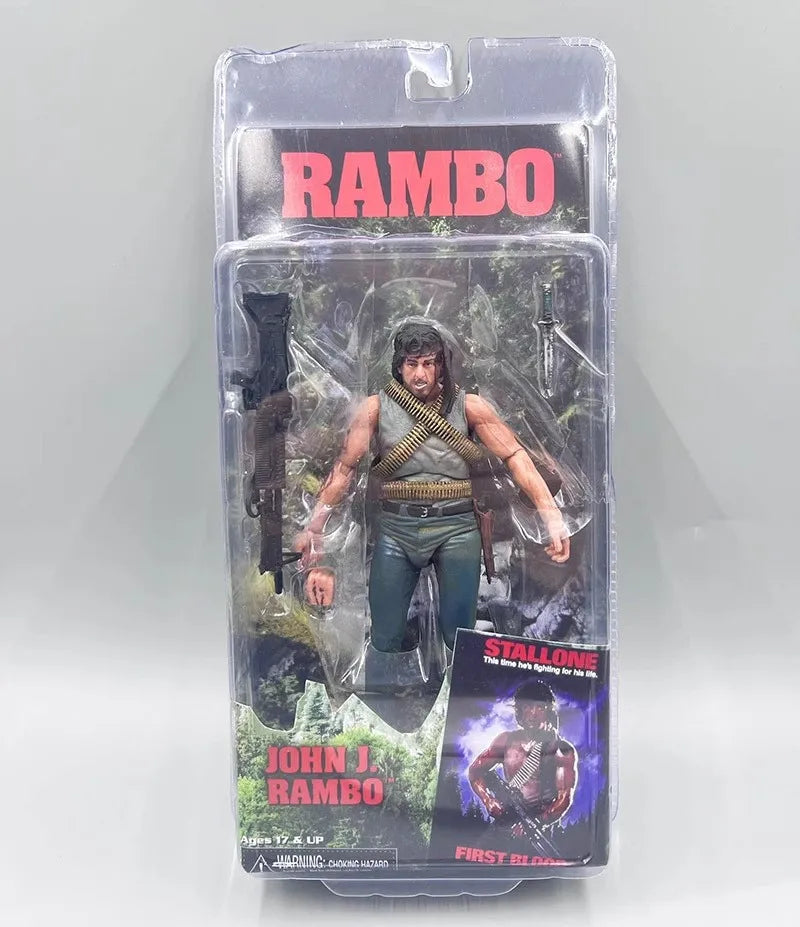 NECA Figure First Blood John J Rambo PVC Action Figure Collectible Model Toys Joint Movable Doll Birthday Present