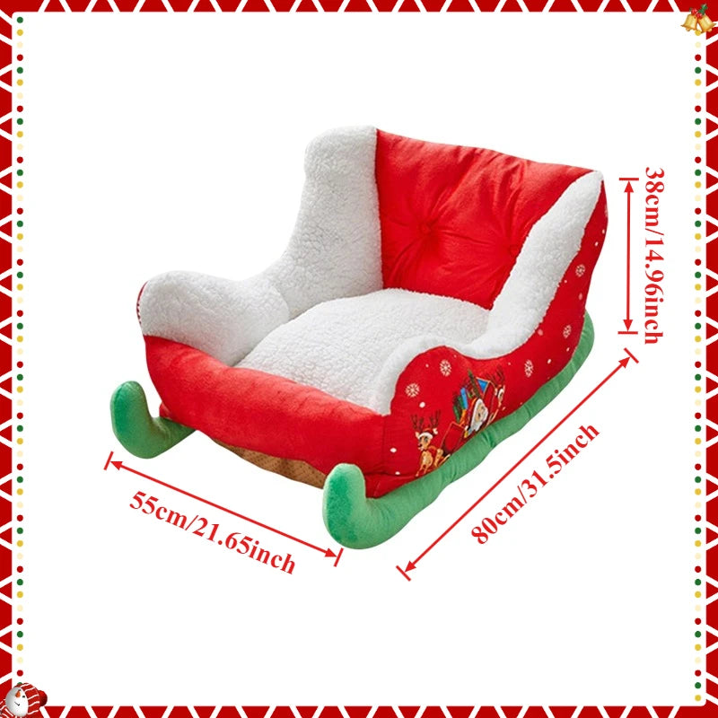 2026 New Modern Christmas Cat Bed Winter Warm Nest,Sleigh Cat Bed for Dogs and Cats, Suitable for Small To Medium Dogs and Cats
