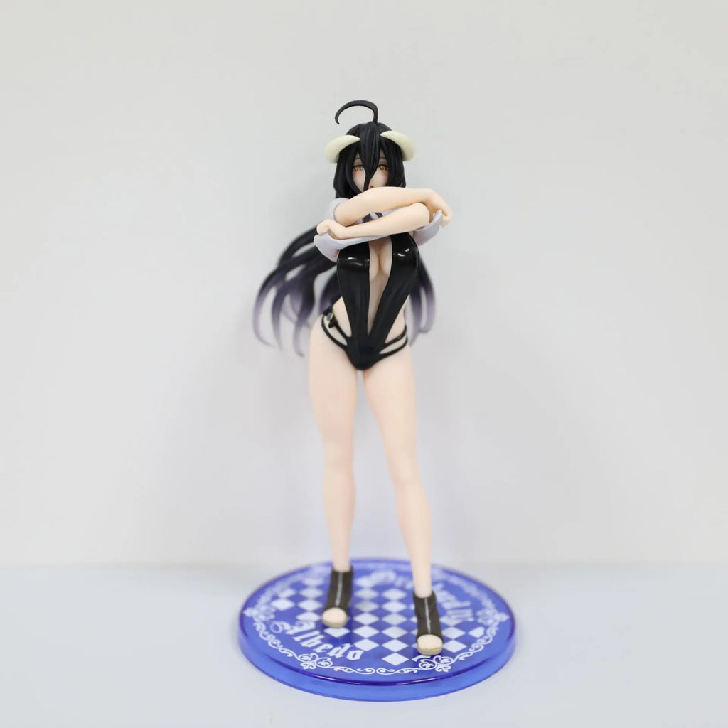 20cm Overlord Albedo In Swimsuit Undress Anime Girl Figure Model Gk Statue Boys Collection Desktop Decoration Ornament Toy Gifts