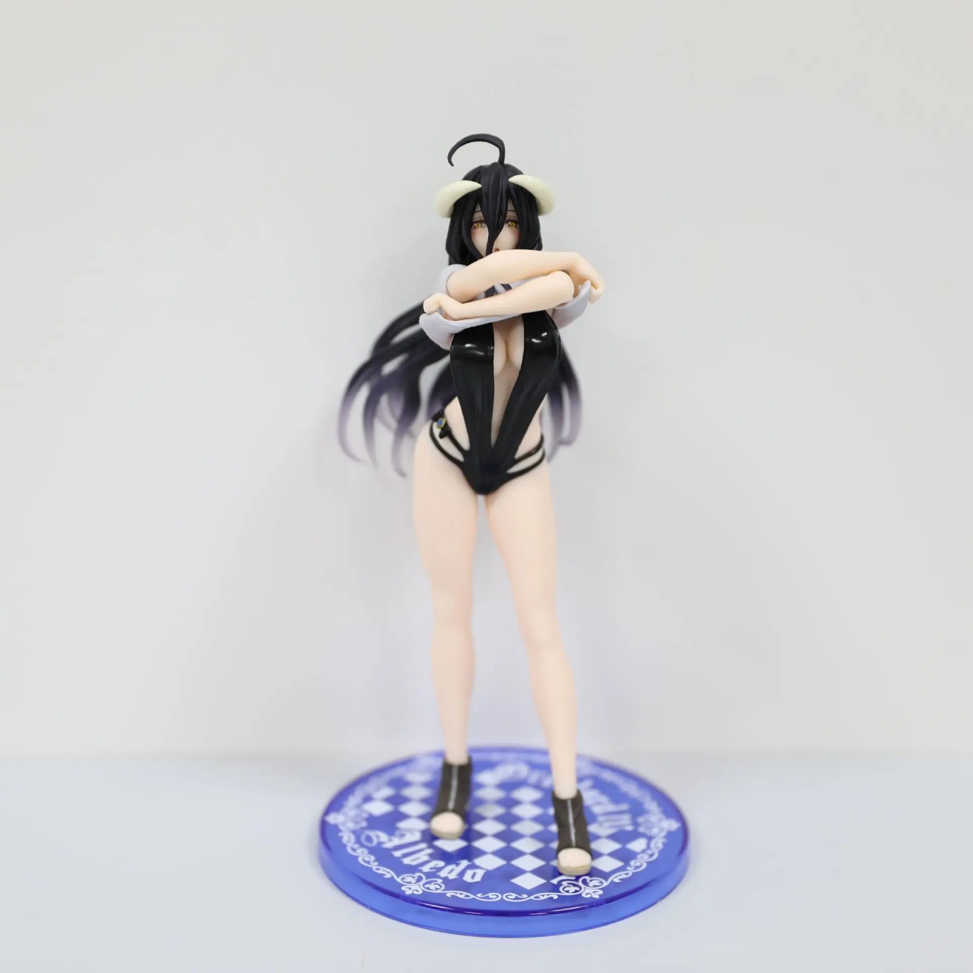 20cm Overlord Albedo In Swimsuit Undress Anime Girl Figure Model Gk Statue Boys Collection Desktop Decoration Ornament Toy Gifts