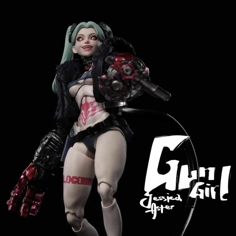 Romankey Gun Girl Jessica Rebecca 1/12 Scale Collectible Action Figure Movable Joint Garage Kit Ornament Model Doll Toys Gift