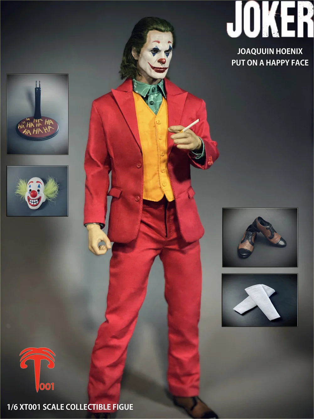 XT001 1/6 Male Figure Joaquin Phoenix Joker Full Set Moveable Action Figure Head Sculpture Hair Transplant Model Gift For Fans