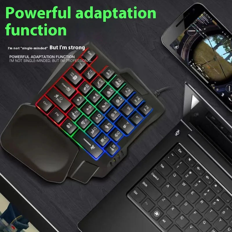 Unsharkable Einhandtastatur mit mechanischem Gefühl Chicken Throne Tastatur- und Maus-Set Handyspiel Peace Elite Peripheriegeräte