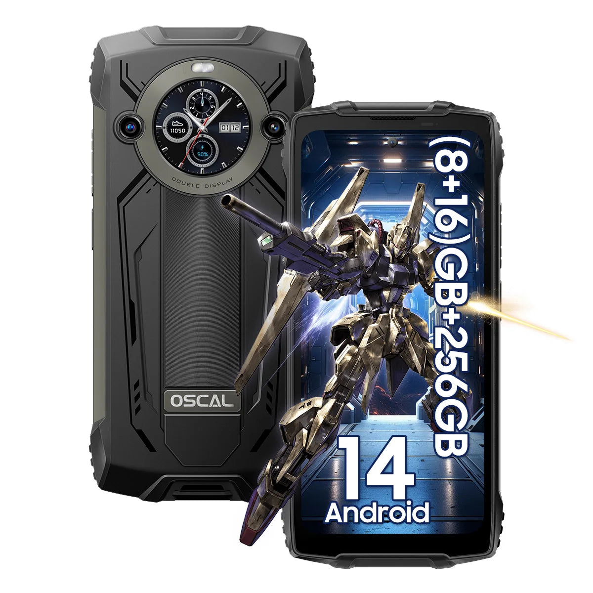 [Световна премиера] OSCAL PILOT 2 Здрав смартфон Helio G99 6.5'' 120Hz 8GB 256GB мобилен телефон с двойни LED светкавици 8800mAh