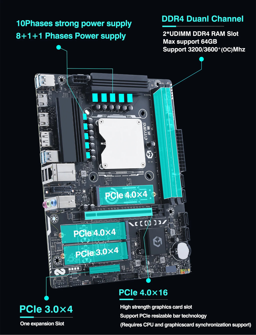 ERYING DIY Gaming PC Computer Motherboard CPU Combo Interposer Kit i7 14650HX 16C24T DDR4 RAM SSD NVME M2 Desktop Placa mae