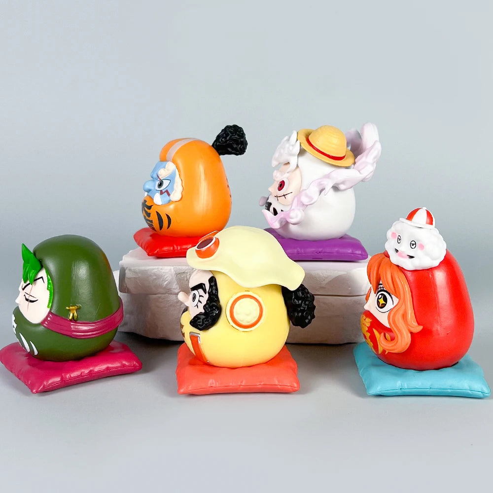 Anime 5Pcs/Set One Piece Damo Egg 7cm Figure Model Trend Toys Kawaii Doll Gear 5 Sun God Nika Luffy Zoro Sanji Nami Decor Gifts