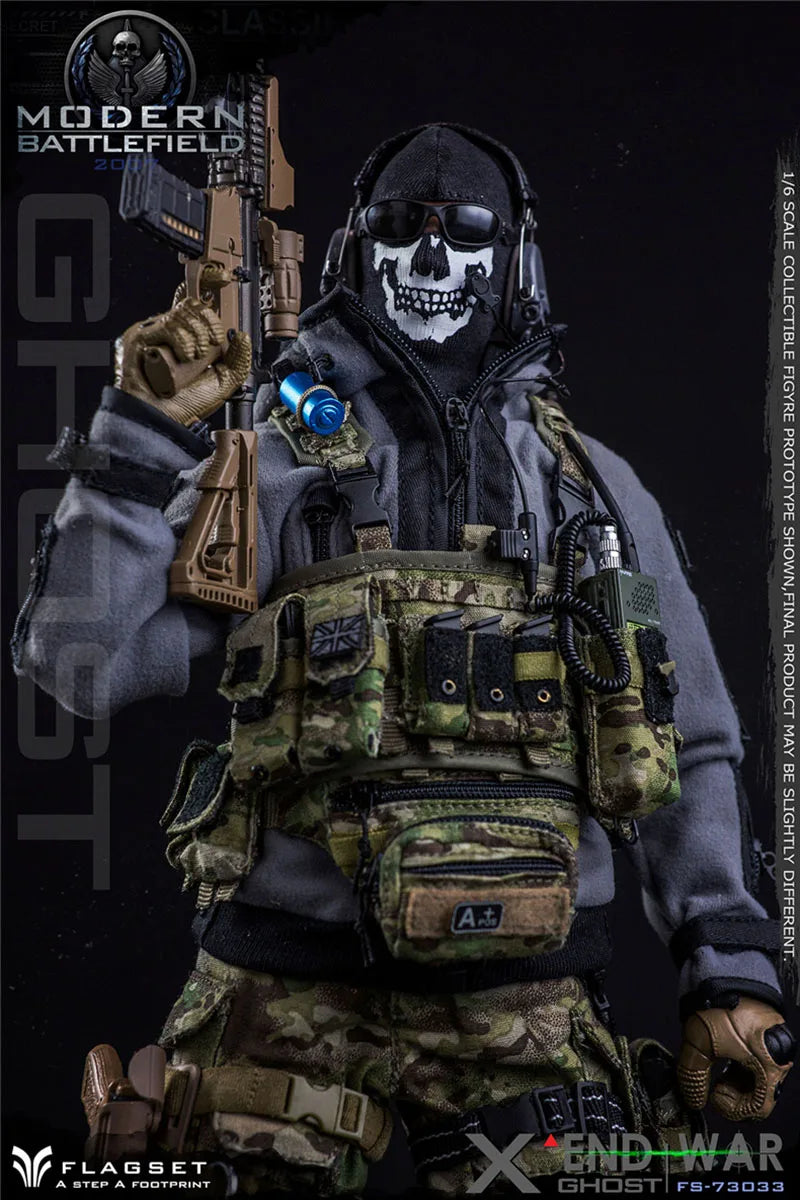 In Stock FLAGSET 73033 1/6 Ghost Team Mask Design Man Soldier Model Moder Battlefield 2007 Movie Role Original 12" Action Figure