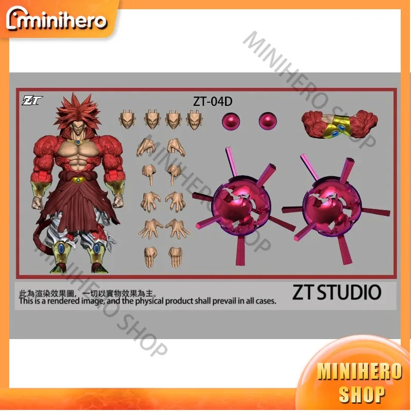 【Pre-sale】ZT Studio ZT04 Dragon Ball Z SHF Super Saiyan SSJ4 Broly Normal Battle Damaged Anime Action Figures Toys Models PVC