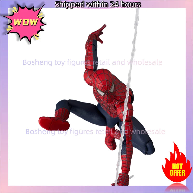 In Stock Original Medicom Toy Mafex 241 Spider Man No Way Home  Friendly Neighborhood Spider Man Tobey Maguire Anime Toys