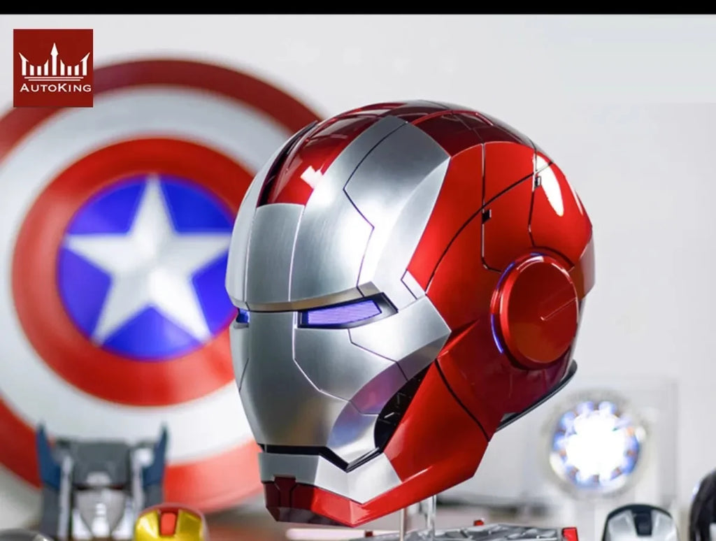 Iron Man Mk5 Mecha Arm Helmet 1:1 Mk7 Mk5 Cosplay Electric Multi-Piece Open Closing Voice Control Eyes Model Toy Children Gifts