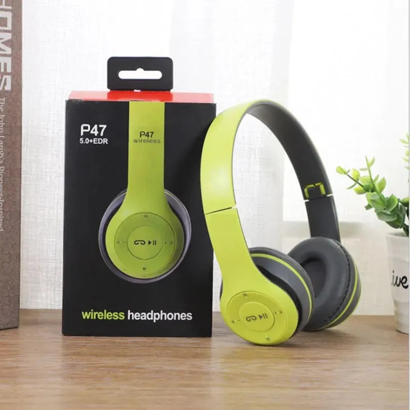 Stereo P47 Headset 5.0 Bluetooth Headset Folding Series Wireless Sports Game Headset for iPhone XiaoMi