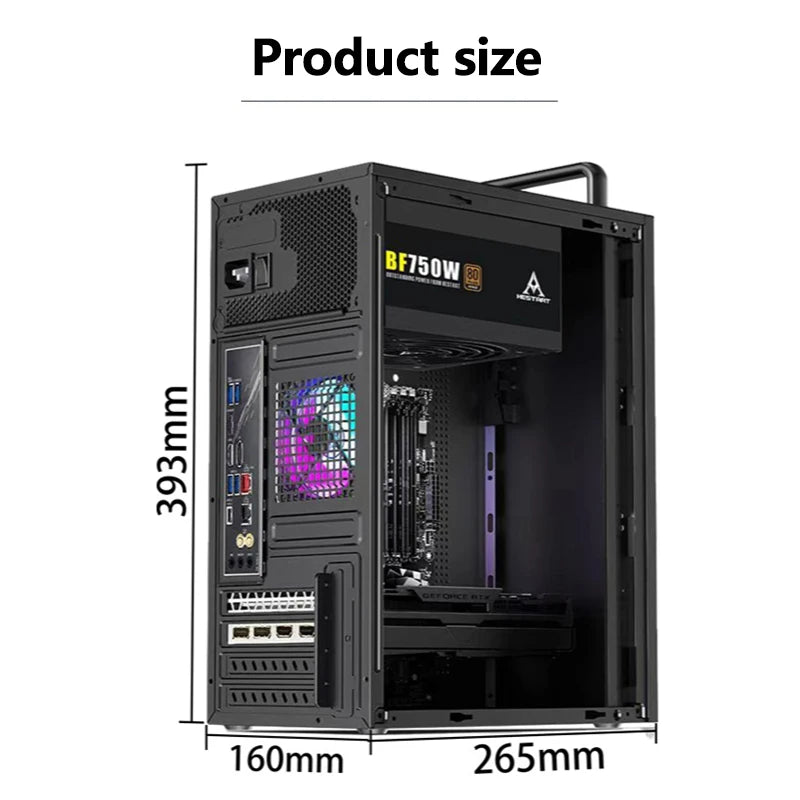 T2 Business Office Computer Case Portable Design Supports ATX Power Supply M-ATX/Mini ITX Motherboard PC Chassis