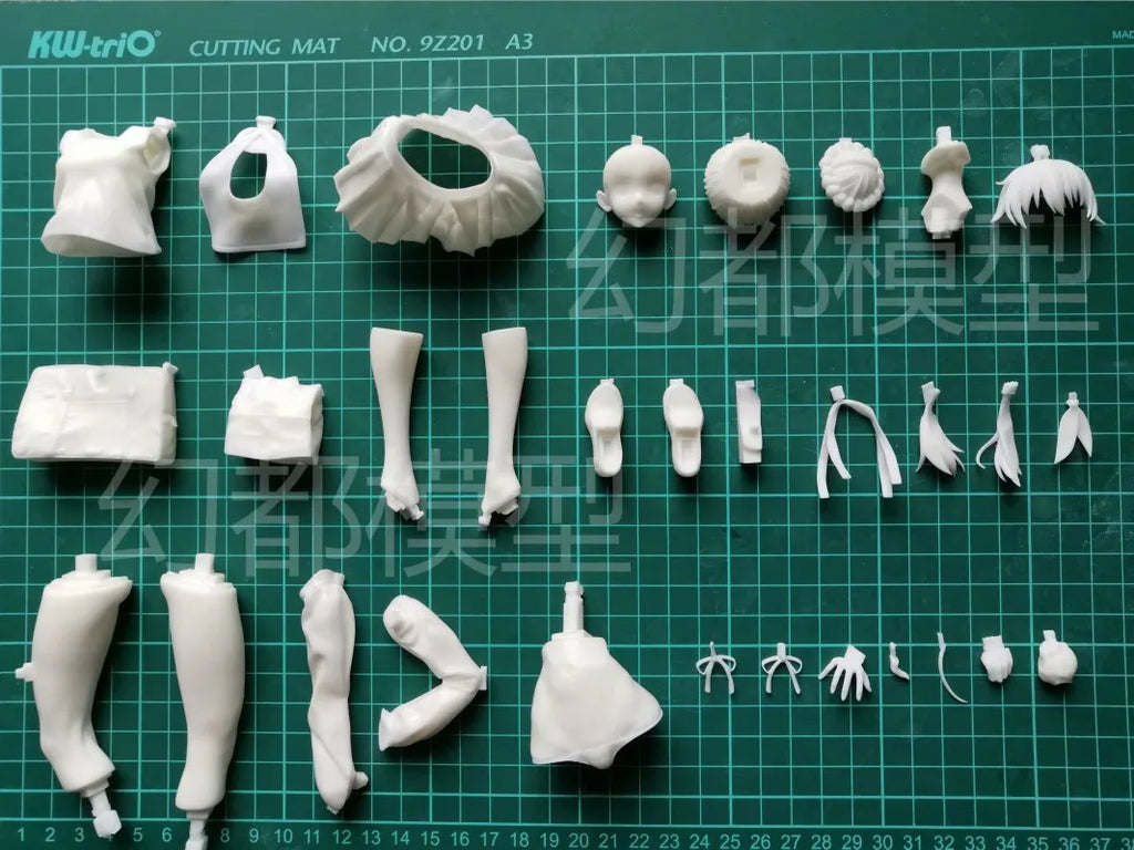GK 1/6 Scale Anime Female WF2019s Burger King Fate Sabers School Uniform White Resion Model Unpainted Assemble DIY Toy