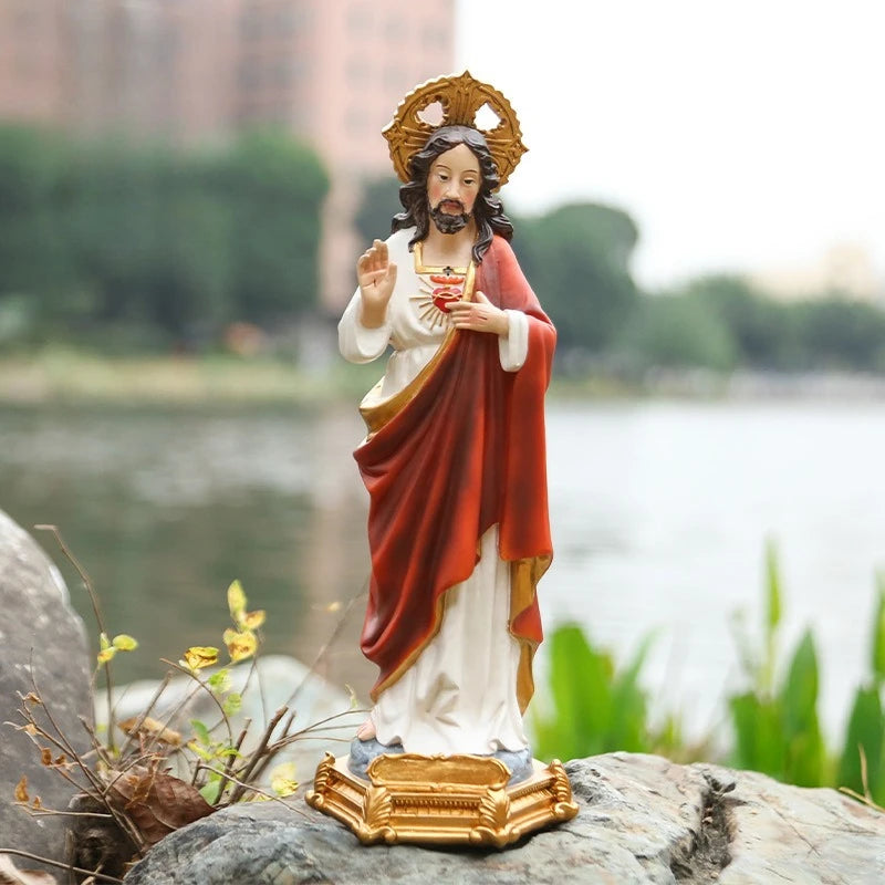 High 22.5CM Classical Hand-raising Figure Easter Decoration Resin Crafts