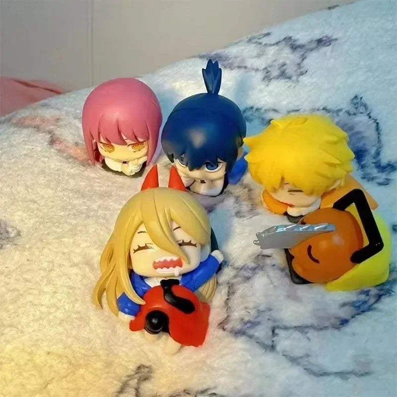 1inch Cute Chainsaw Man Action Figurine Mini Denji Power Makima Sleep Statues Aki Hayakawa Pochita Anime Figure Home Decorations