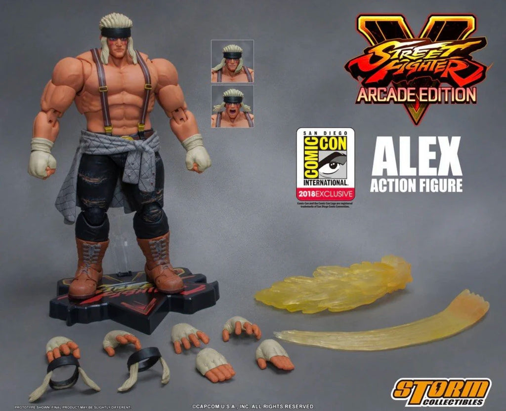 Storm Toys Original 1/12 Street Fighter 5 Alex ALEX Three Head Carving Game Mobile Doll Model Handmade Toy Gift Collection