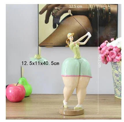 Nordic Ins Golf Schönheit Plump Frau Ornamente Handwerk Hause Wohnzimmer Schreibtisch Fett Mädchen Figuren Clubs Statuen Dekoration Zubehör