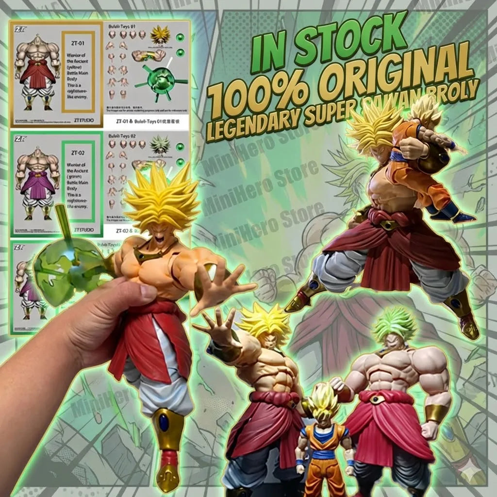 In stock ZT Studio ZT02 03 Broly Action Figure Dragon Ball Super Saiyan Broly  Articulated Collectible Model Super Action Figure
