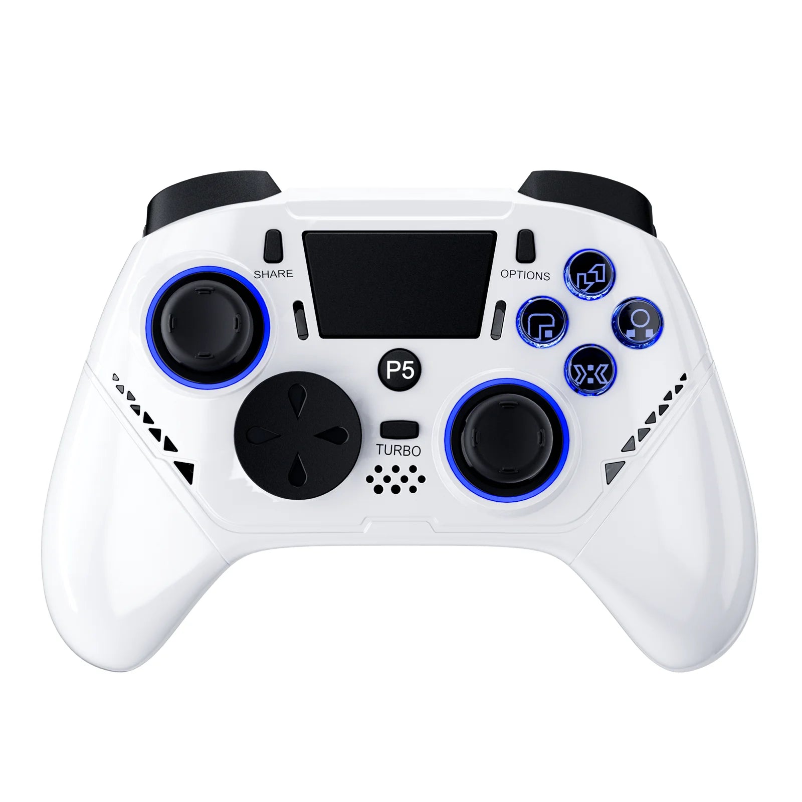 GAMINJA P516F Wired Game Controller For P5/Android/PC Transparent RGB Light Crystal Buttons Hall Sensor Joystick Ergonomic