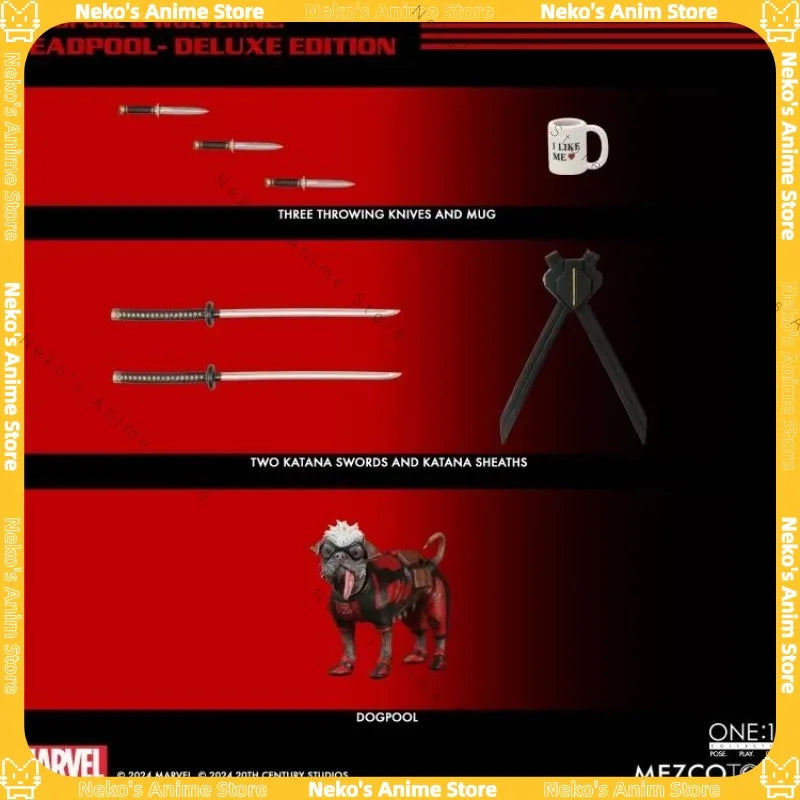 【In Stock】Mezco One:12 Collective Movie Edition Deluxe Deadpool Action Figure  Anime Model Trendy Toys Desktop Doll Gift Figur