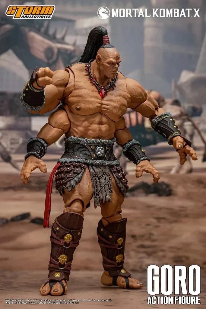 Original Storm Toys 1/12 Mortal Kombat X Goro Three-Head Configuration Hot Blood Anime Action Figures Model Toy Boys' Toy Gift