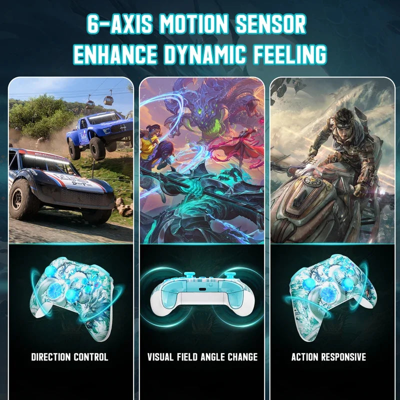 Controller for XBox One/Series S/X/PC Console Wireless Dual Vibration Game Joystick W/ RGB Hall Effect 6-Axis Gyro FUNC Gamepad