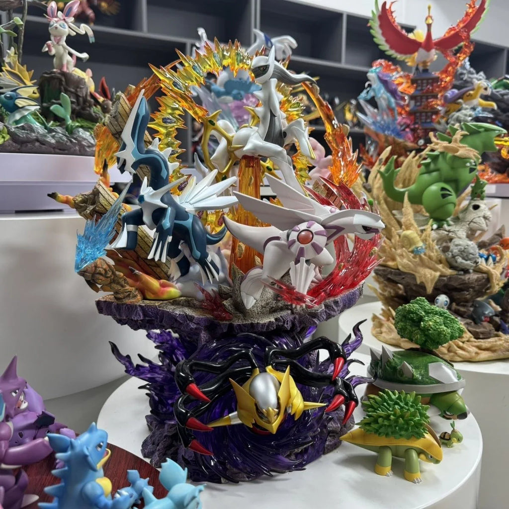New 37cm Arceus Dialga Anime Figures Four Divine Beasts Figurine Palkia PPAP PKM Giratina Pvc Stutue Collection Model Toys Gifts