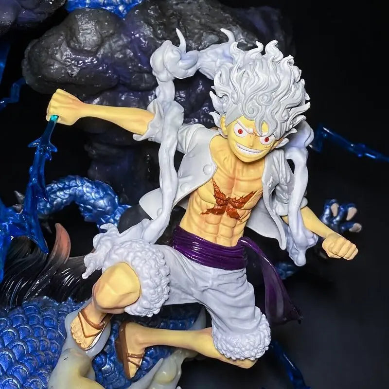 57cm One Piece Nika Luffy Vs Kaido Iconic Scene Anime Figure Model Statue Boys Collection Desktop Decoration Ornament Toys Gifts