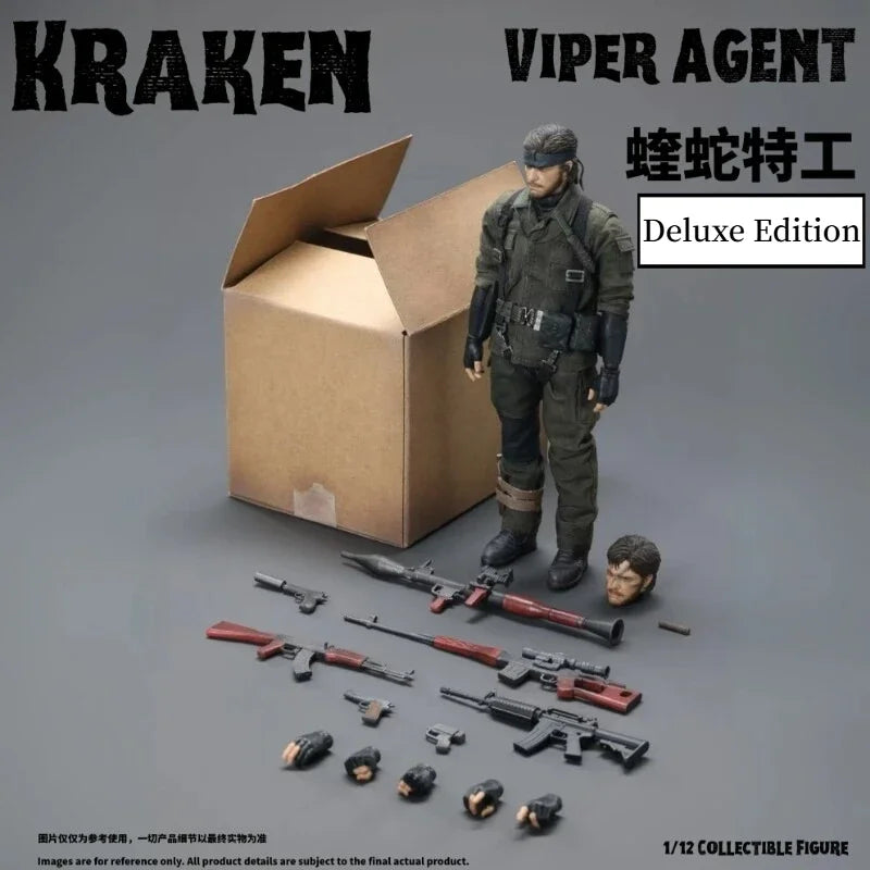 KRAKEN STUDIO Metal Gear Solid 3: Snake Eater Viper Agent Naked Snake 1/12 Scale Action Figure - Premium Collectible Toy