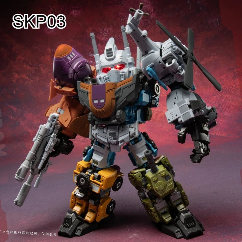 In Stock Huntianbao JGM SKP03 Huntianbao Small Q Version Steel Boy Party Transformed Aircraft Fitted Model Collection Gift