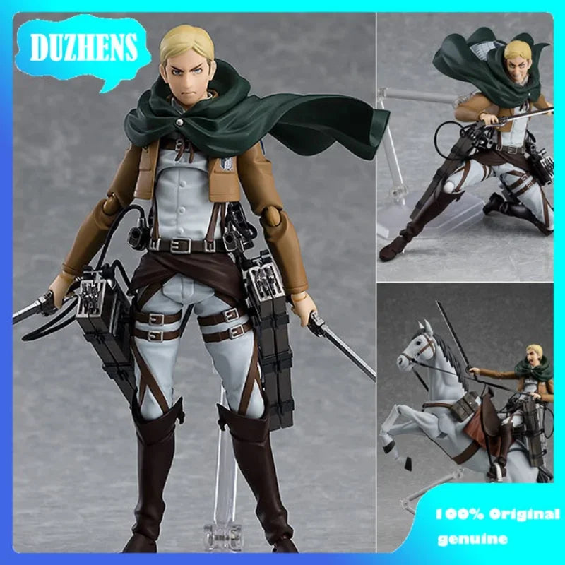 MF Original:Attack On Titan Erwin Smith Levi Eren Mikasa figma PVC Action Figure Anime Figure Model Toys Collection Doll Gift