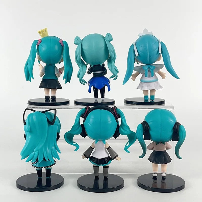 Hatsune miku Anime new figure mini character ornaments kawai hatsune table decoration for home adult toy child gift 6pcs/set