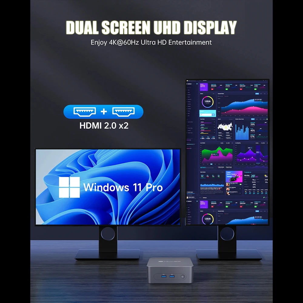 MLLSE G3 Mini PC Intel N100 CPU DDR4 16GB RAM 512GB SSD WiFi5 BT4.2 Wi ...