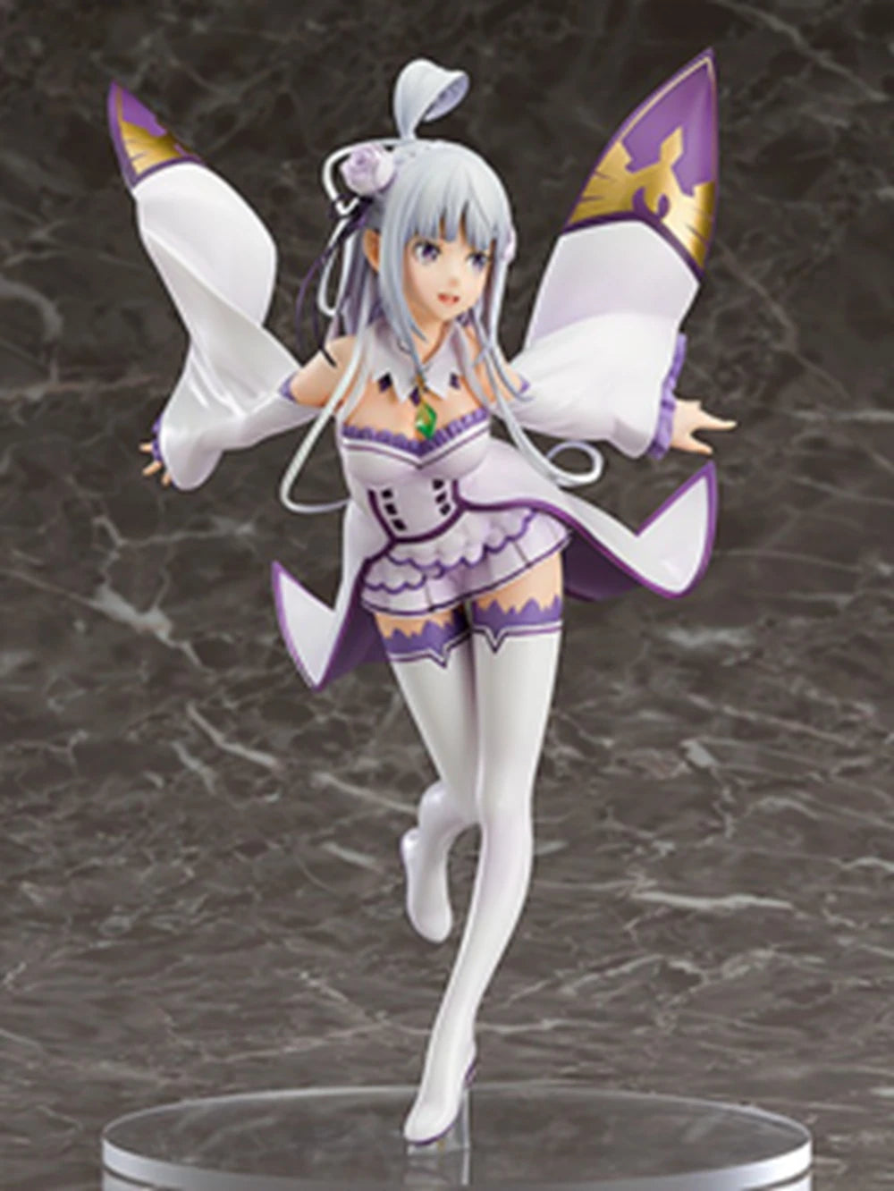 25CM Anime Re:Zero kara Hajimeru Isekai Seikatsu Emilia Figure 1/7 Standing Model Toy Gift Collection Action Figure PVC