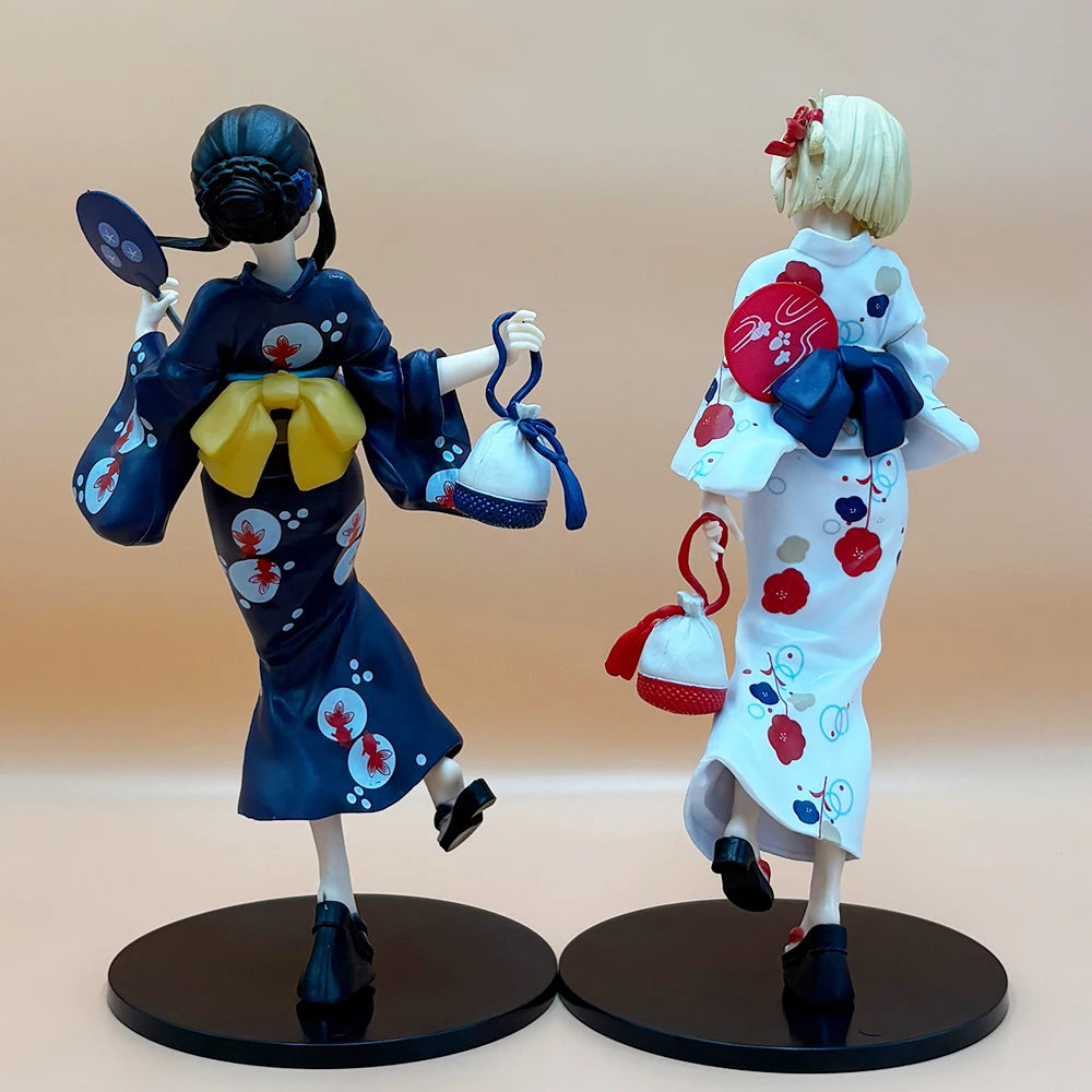 New Lycoris Recoil Nishikigi Chisato Inoue Takina Wafuku Travel Ver. PVC Anime Action Figures Kimono Model Collection Toys