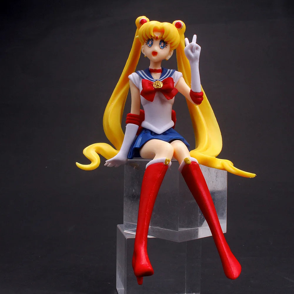 Sailor Moon Figure Anime Cartoon Jupiter Makoto Venus Minako Tsukino Rabbit Doll Toy Little Princess Cake Decoration Ornaments