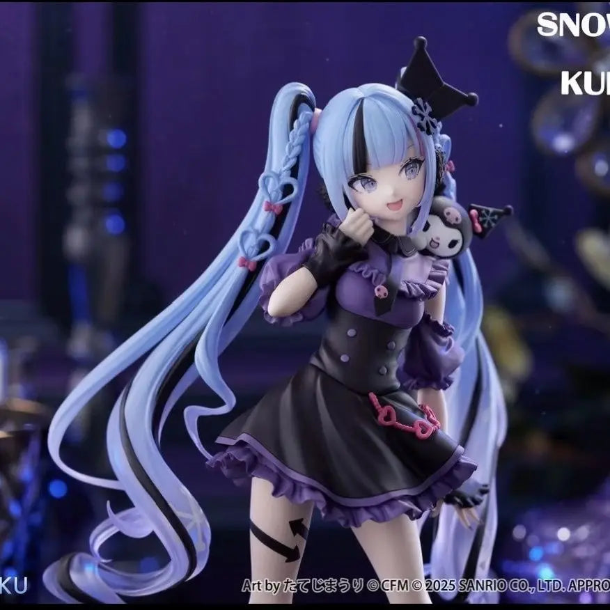 Original Furyu Hatsune Miku Anime Miku & Kuromi Trio-Try-iT Figure Action Figurine Model Figuarts Collector Toys Deco