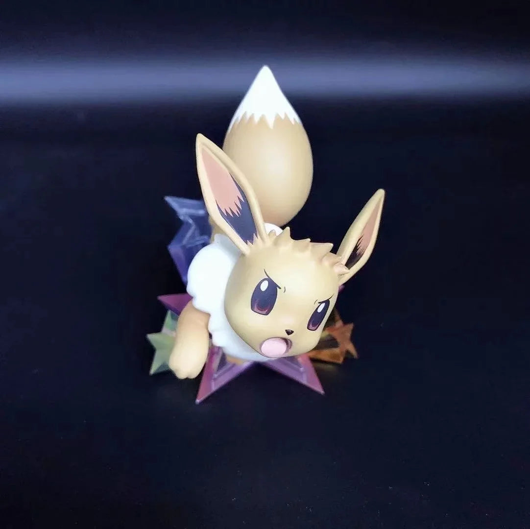 Anime Pokemon Gary Oak Green with Eievui Eevee PVC Action Figure Game Statue Collectible Model Kids Toys Doll Gifts 21cm