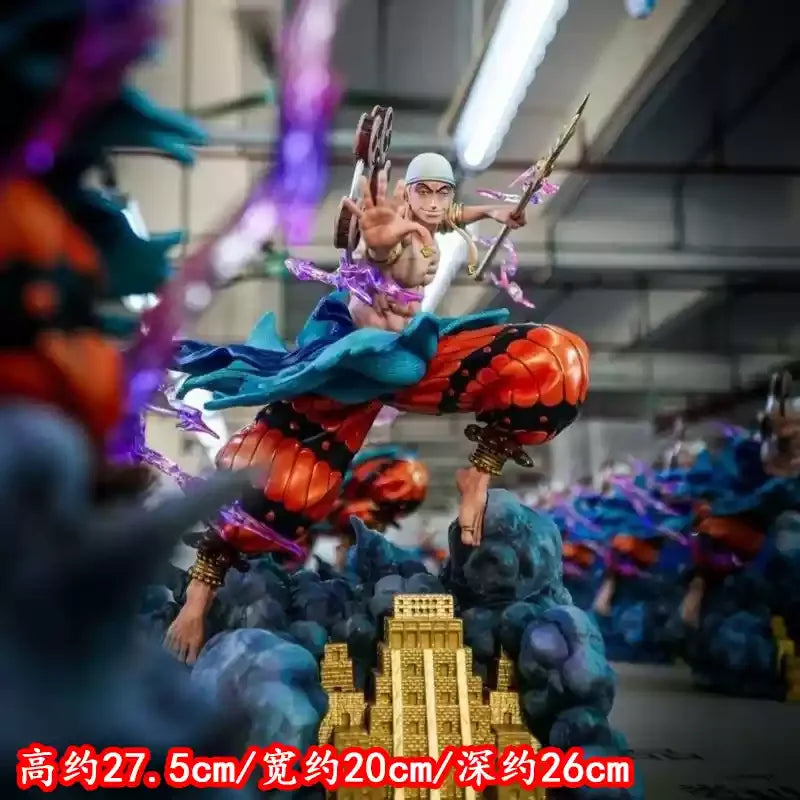 28cm Jt Statue One Piece Enel Thor Enilu PVC Animation Figurine Statue Fully Spray-Painted Collection Modle Figure Figurine