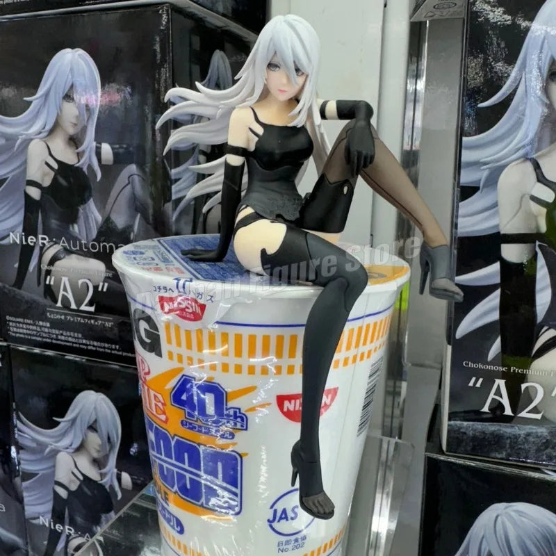 Anime NieR:Automata YoRHa A Nr. 2 Typ B Actionfigur Nudelstopper 2B 9S Sitzhaltung Figuren Sammlung Figuren Modell Spielzeug