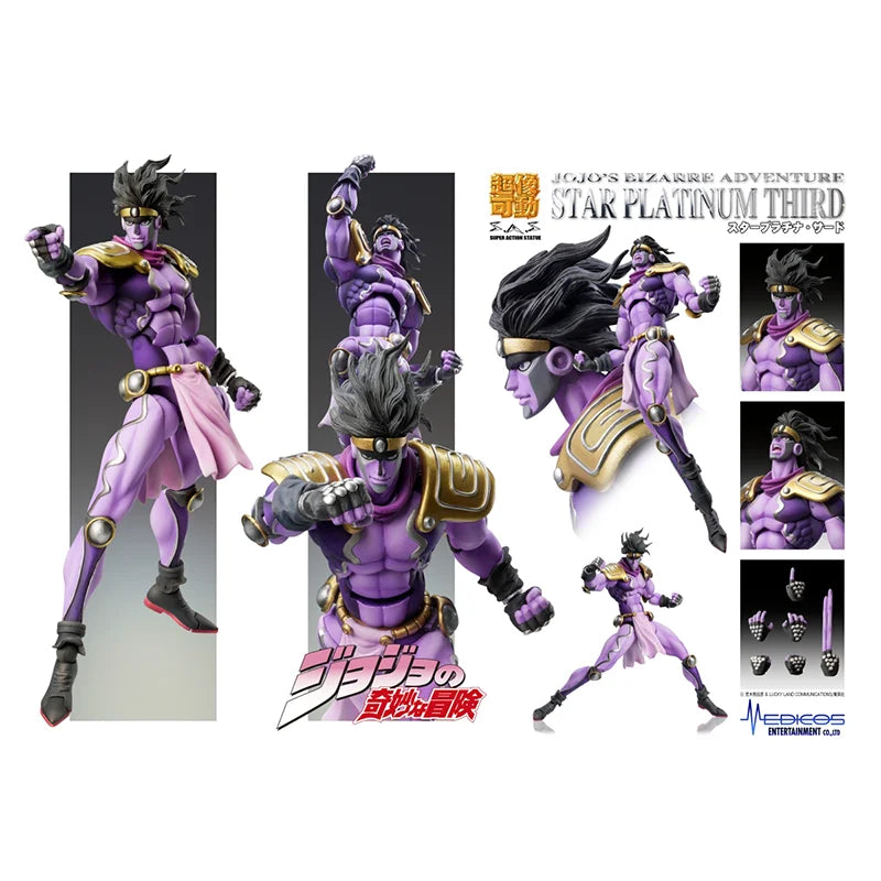 In Stock 100% Original Medicos JoJo's Bizarre Adventure Super Action Statue Star Platinum Third Model Anime Figures Toys