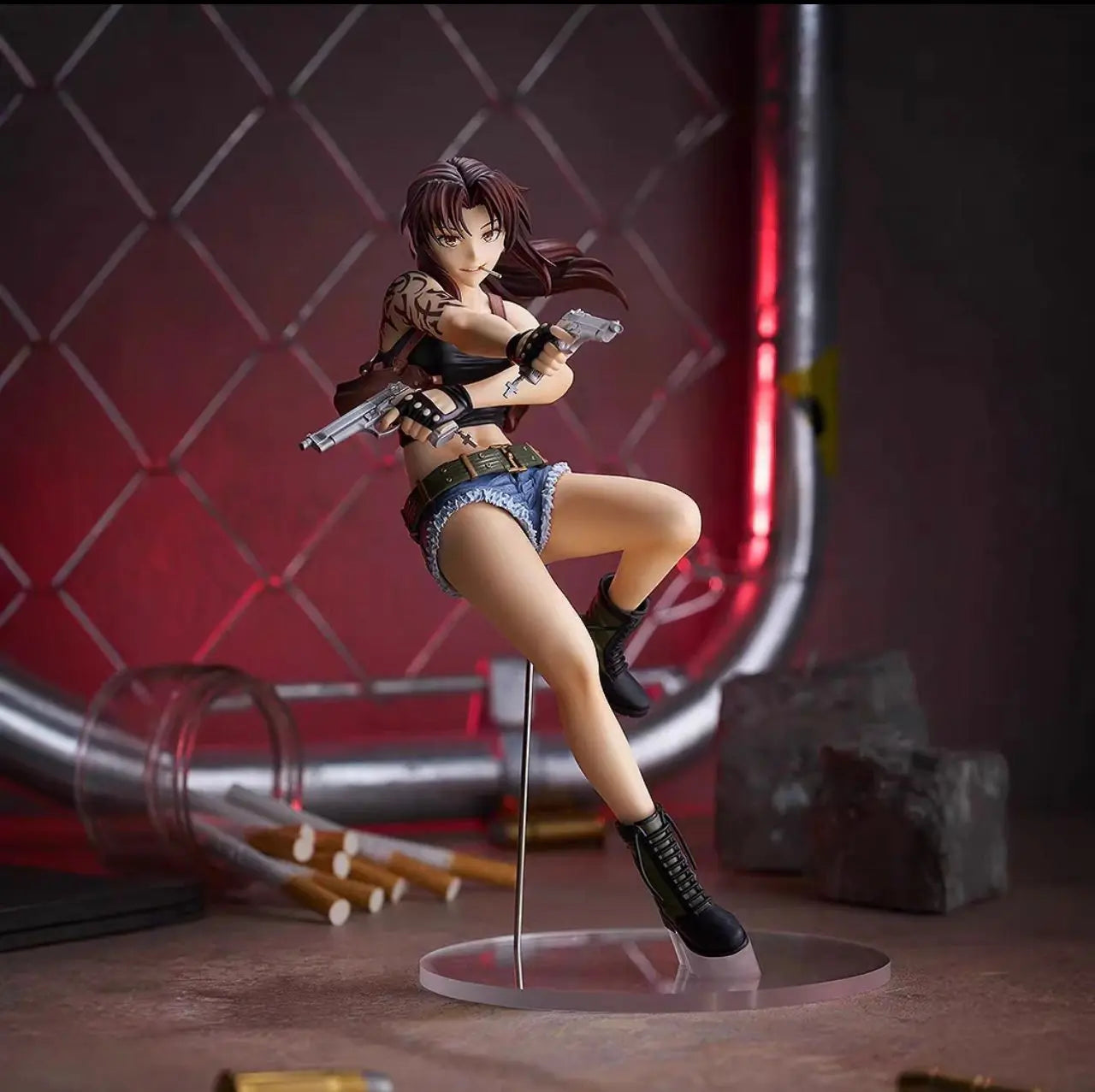 Original Anime Black Lagoon Revy Pop Up Parade L Size Action Figure Toys PVC Model Collection Figurine Doll Gift