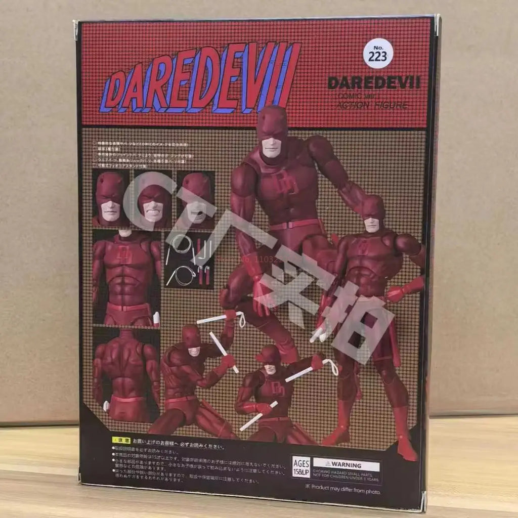 CT Factory MAFEX Style Marvel Daredevil Black Suit Action Figure Comic Version Fully Articulated Model for Adult Comic Fans