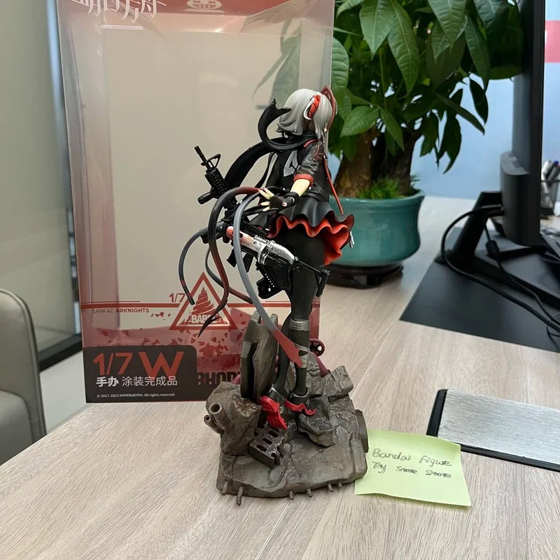 Arknights Anime-Figur W Sarkaz Söldnerfiguren Bewaffnete schöne Mädchenstatue Modell Sammlung Schreibtischdekoration Spielzeug Geschenk