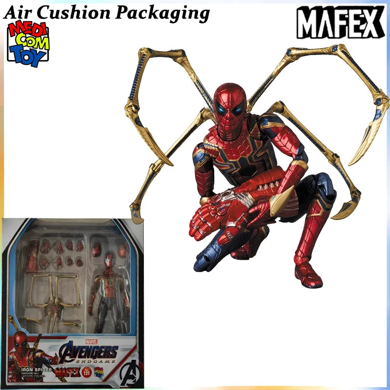 MEDICOM TOY Genuine MAFEX Series SIron Man Iron Spider Man Captain America Armor No. 85 Superhero Action Figures Model Toys