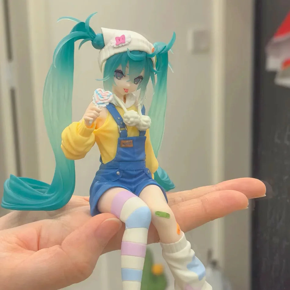 Hot 14CM Anime Hatsune Miku Noodle Stopper Figure Anime Peripheral Collectible Models Decorations Children Kawaii Gift