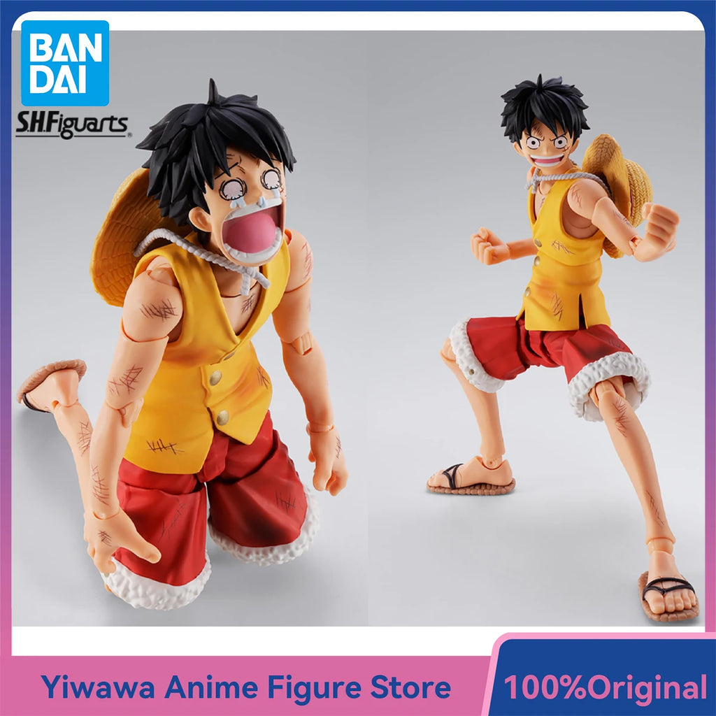 Original Bandai S.H.Figuarts Monkey.D.Luffy Marineford Anime Figure 1/12 Action Doll Ornament Collectible Model Toy